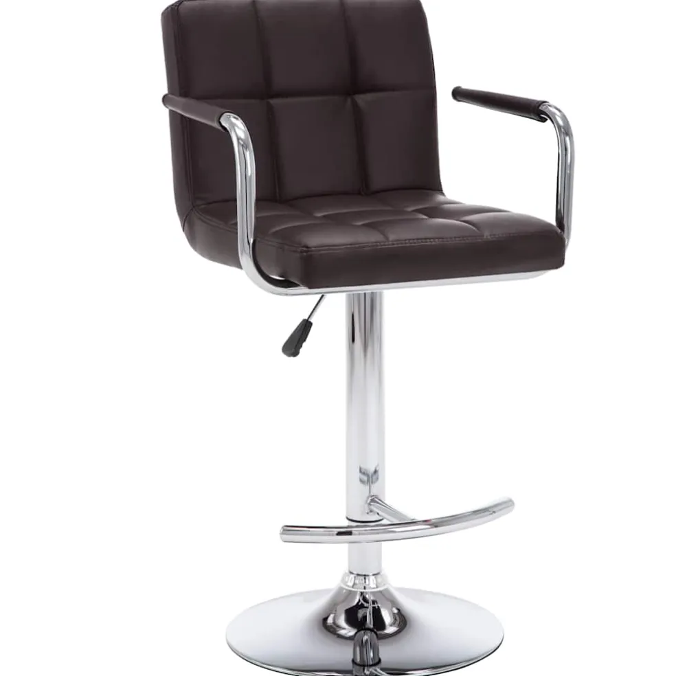 vidaXL Barstoelen 2 st kunstleer bruin