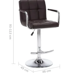vidaXL Barstoelen 2 st kunstleer bruin