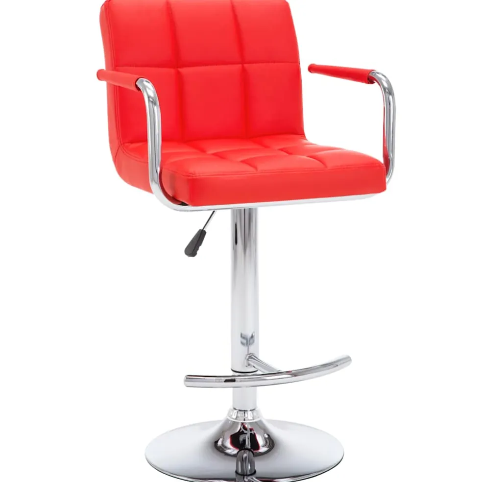 vidaXL Barstoelen 2 st kunstleer rood