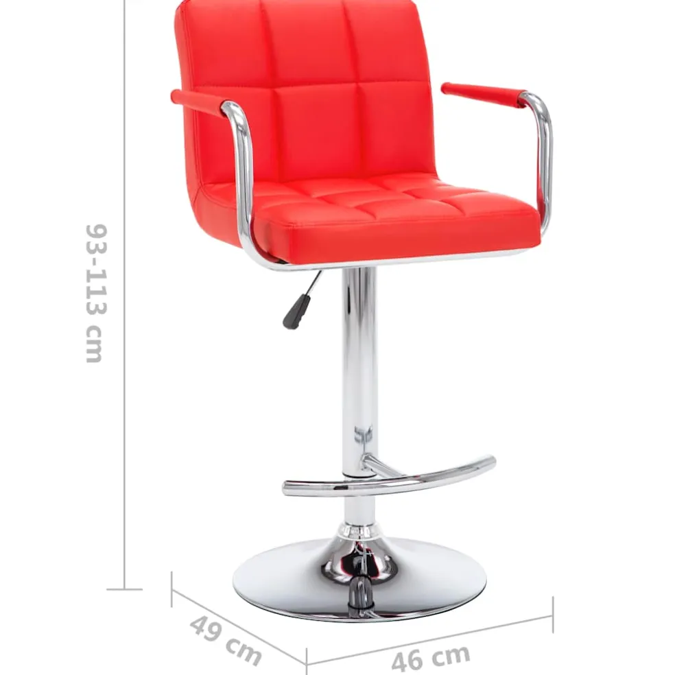 vidaXL Barstoelen 2 st kunstleer rood