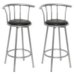 vidaXL Barstoelen 2 st kunstleer zwart