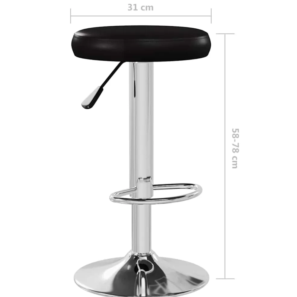 vidaXL Barstoelen 2 st kunstleer zwart