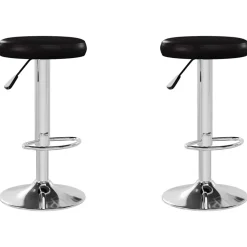 vidaXL Barstoelen 2 st kunstleer zwart