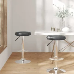 vidaXL Barstoelen 2 st kunstleer zwart