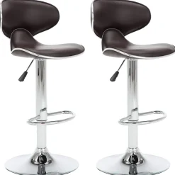 vidaXL Barstoelen 2 st kunstleer bruin