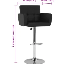 vidaXL Barstoelen 2 st kunstleer zwart