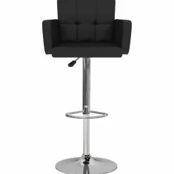 vidaXL Barstoelen 2 st kunstleer zwart