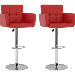 vidaXL Barstoelen 2 st kunstleer rood