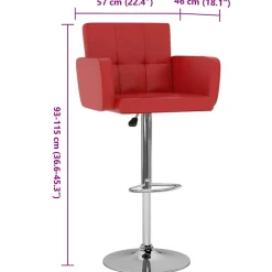 vidaXL Barstoelen 2 st kunstleer rood
