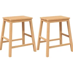 vidaXL Barstoelen 2 st massief hout rubber