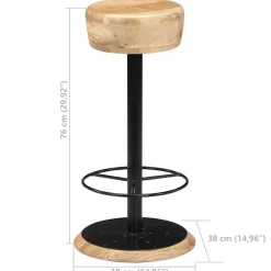 vidaXL Barstoelen 2 st massief mangohout