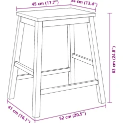 vidaXL Barstoelen 2 st massief hout wit