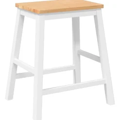 vidaXL Barstoelen 2 st massief hout wit