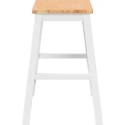 vidaXL Barstoelen 2 st massief hout wit