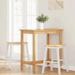 vidaXL Barstoelen 2 st massief hout wit