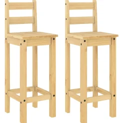 vidaXL Barstoelen 2 st massief grenenhout