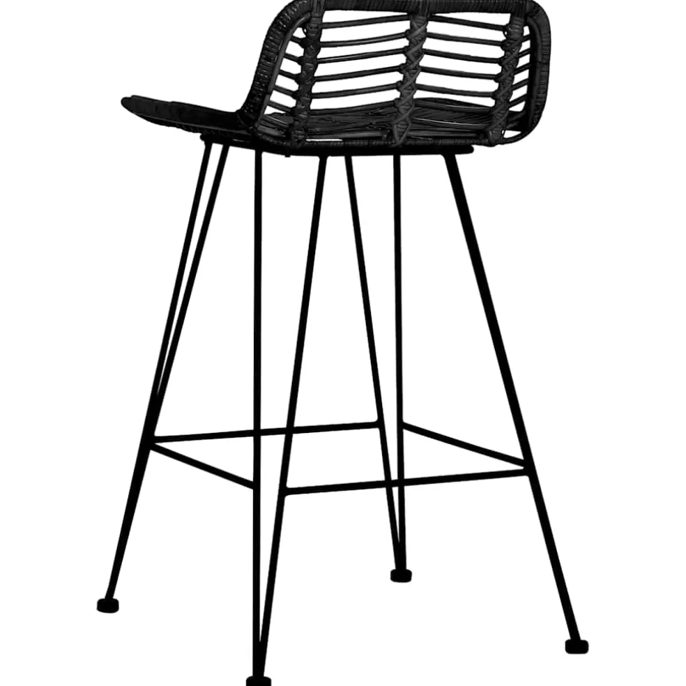 vidaXL Barstoelen 2 st rattan zwart