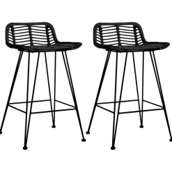 vidaXL Barstoelen 2 st rattan zwart