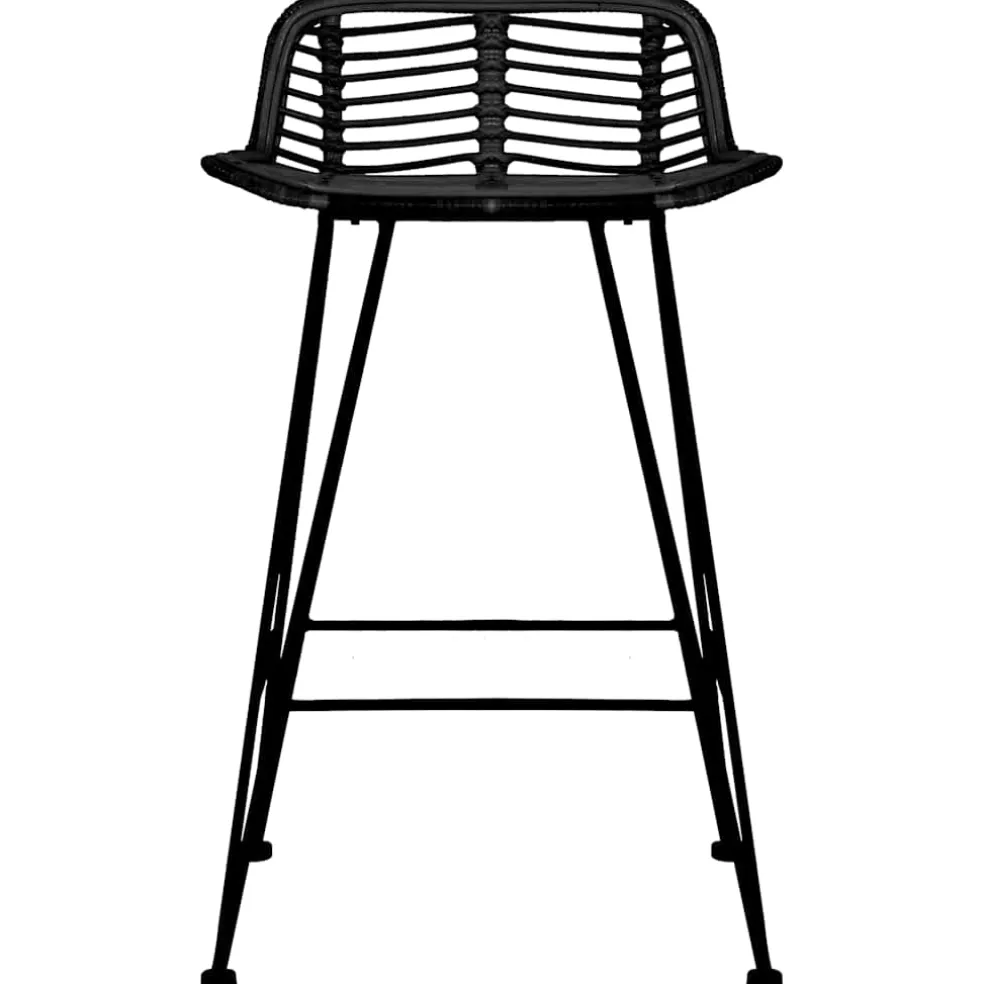 vidaXL Barstoelen 2 st rattan zwart