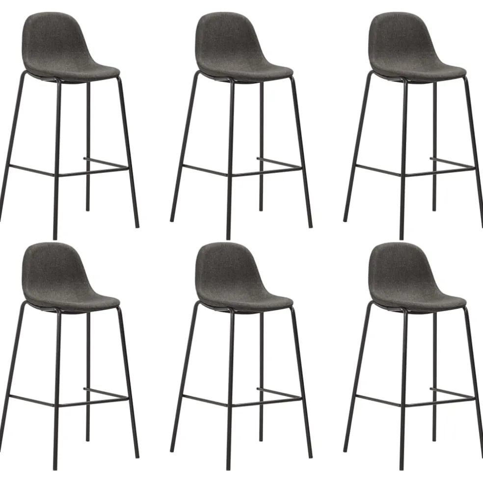vidaXL Barstoelen 6 st stof donkergrijs