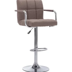 vidaXL Barstoel stof taupe