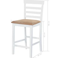 vidaXL Bartafel en 4 barstoelen set hout wit