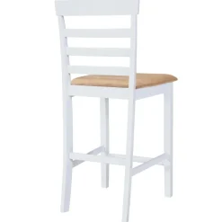 vidaXL Bartafel en 4 barstoelen set hout wit