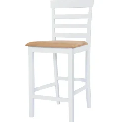 vidaXL Bartafel- en barstoelenset massief hout bruin en wit 3-delig