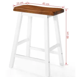 vidaXL Bartafel- en krukkenset massief hout 5-delig