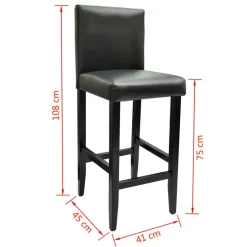vidaXL Bartafel met 4 barkrukken zwart