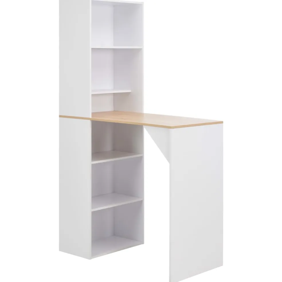 vidaXL Bartafel met kast 115x59x200 cm wit