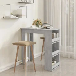 vidaXL Bartafel met opbergrek 102x50x103,5 cm spaanplaat betongrijs