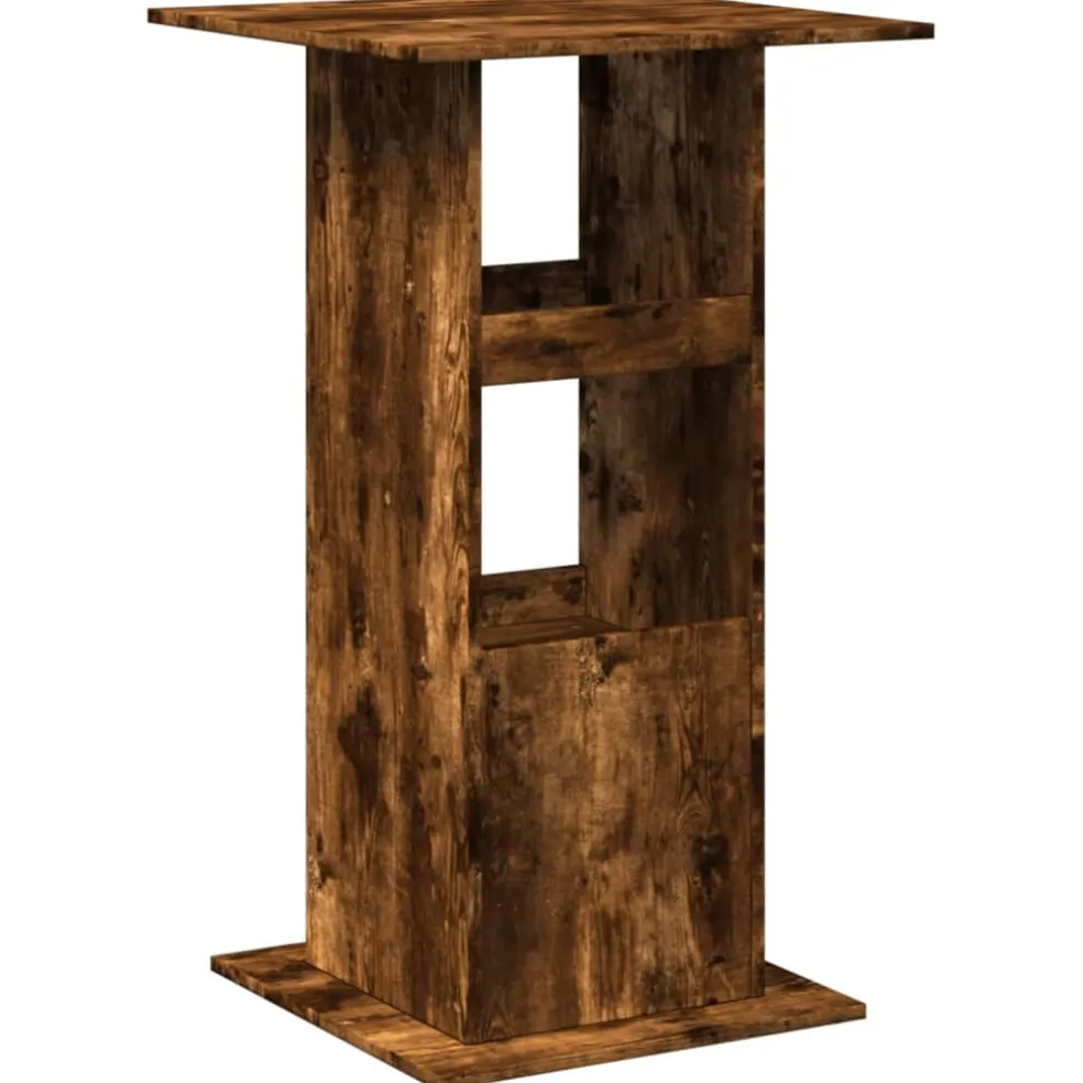 vidaXL Bartafel met opbergruimte 60x60x102 cm hout gerookt eikenkleur