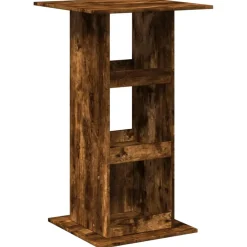 vidaXL Bartafel met opbergruimte 60x60x102 cm hout gerookt eikenkleur