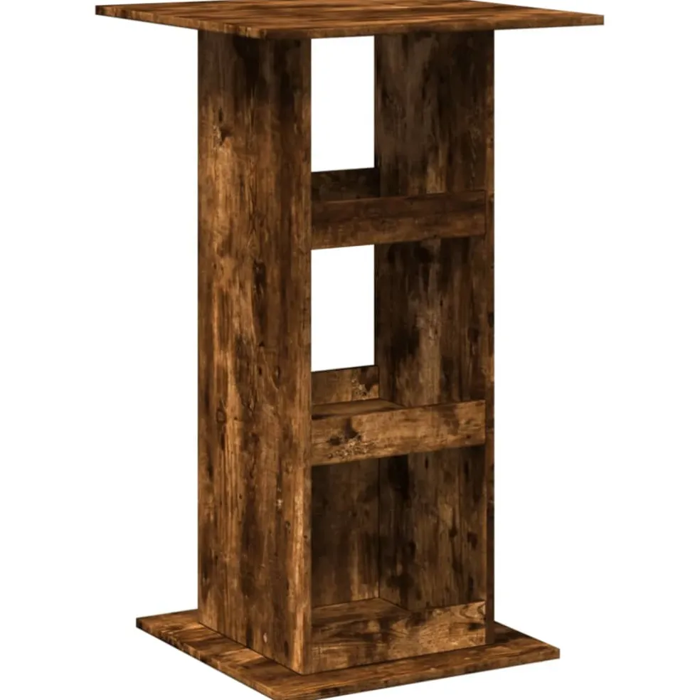 vidaXL Bartafel met opbergruimte 60x60x102 cm hout gerookt eikenkleur