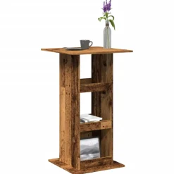 vidaXL Bartafel met opbergruimte 60x60x102 cm hout oud houtkleur