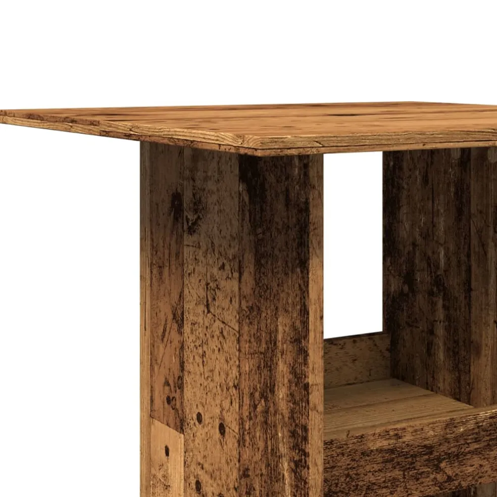vidaXL Bartafel met opbergruimte 60x60x102 cm hout oud houtkleur