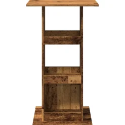 vidaXL Bartafel met opbergruimte 60x60x102 cm hout oud houtkleur