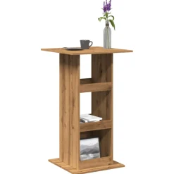 vidaXL Bartafel met opbergruimte 60x60x102 cm hout artisanaal eiken