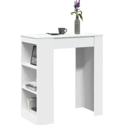 vidaXL Bartafel met rekken 95x47x103,5 cm bewerkt hout wit