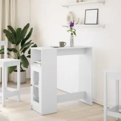 vidaXL Bartafel met rekken 101x40x103,5 cm bewerkt hout wit