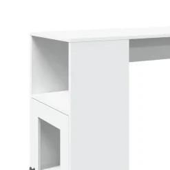 vidaXL Bartafel met rekken 101x40x103,5 cm bewerkt hout wit