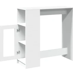 vidaXL Bartafel met rekken 101x40x103,5 cm bewerkt hout wit