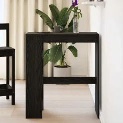 vidaXL Bartafel met rekken Zwarte eik 90x40x103,5 cm bewerkt hout