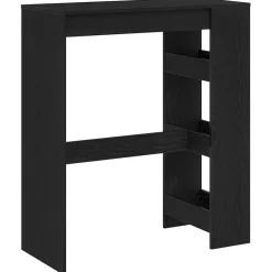 vidaXL Bartafel met rekken Zwarte eik 90x40x103,5 cm bewerkt hout