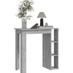 vidaXL Bartafel met schap 102x50x103,5 cm bewerkt hout betongrijs
