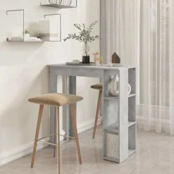 vidaXL Bartafel met schap 102x50x103,5 cm bewerkt hout betongrijs