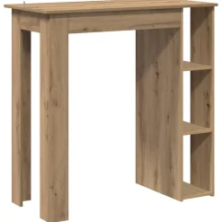 vidaXL Bartafel met schap 102x50x103,5cm bewerkt hout artisanaal eiken