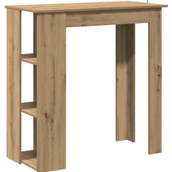 vidaXL Bartafel met schap 102x50x103,5cm bewerkt hout artisanaal eiken