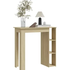 vidaXL Bartafel met schap 102x50x103,5 cm hout sonoma eikenkleur